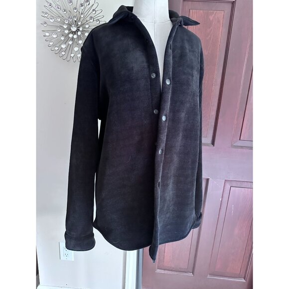 Kenneth Cole KZ9I53BLK 2 way stretch super soft black snap closure comfort shirt - Picture 4 of 5